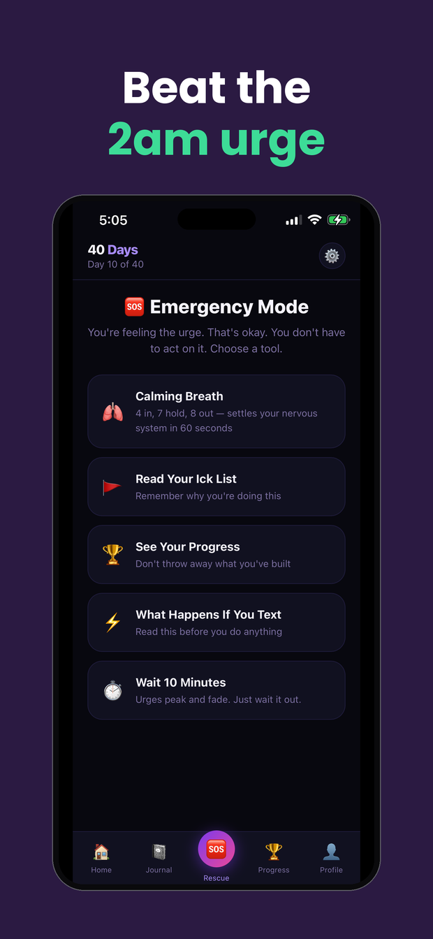 Rescue mode tools to beat the urge to reach out