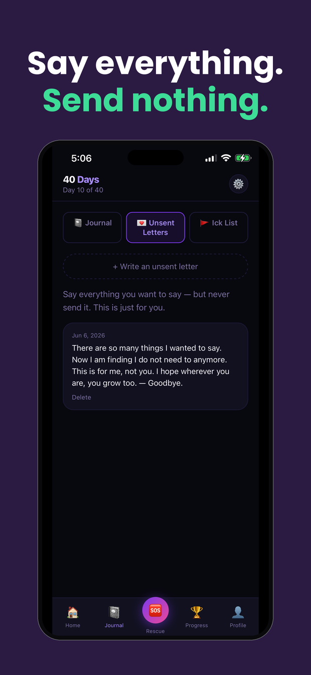 Unsent letters journal — say everything, send nothing